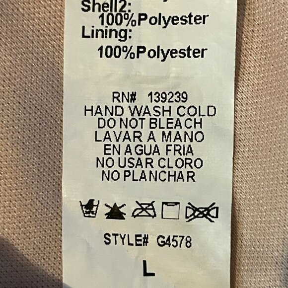 Pink‎ Sleeveless Lace Overlay Skater Dress Sheer Back Zipper sz L party dress - Picture 15 of 15